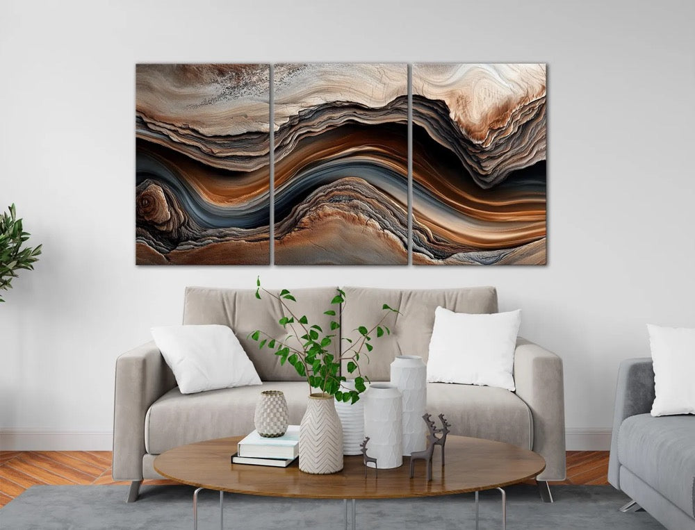 Unique wood large canvas wall art print Dark cottage core decor Rustic wood wall art Minimalist wood