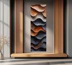 Abstract Wood Canvas Wall Art: Boho Decor - Ready to Hang Vertical Print