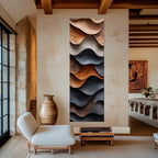 Abstract Wood Canvas Wall Art: Boho Decor - Ready to Hang Vertical Print