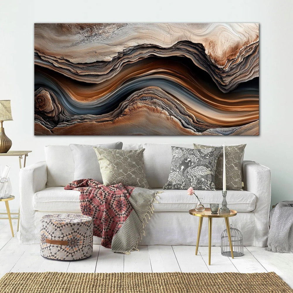 Unique wood large canvas wall art print Dark cottage core decor Rustic wood wall art Minimalist wood