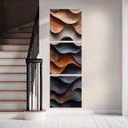 Abstract Wood Canvas Wall Art: Boho Decor - Ready to Hang Vertical Print